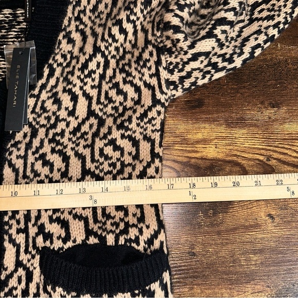 Elie Tahari Sweater Womens XS Cashmere‎ Animal Print Cardigan Formal Preppy - Picture 6 of 13